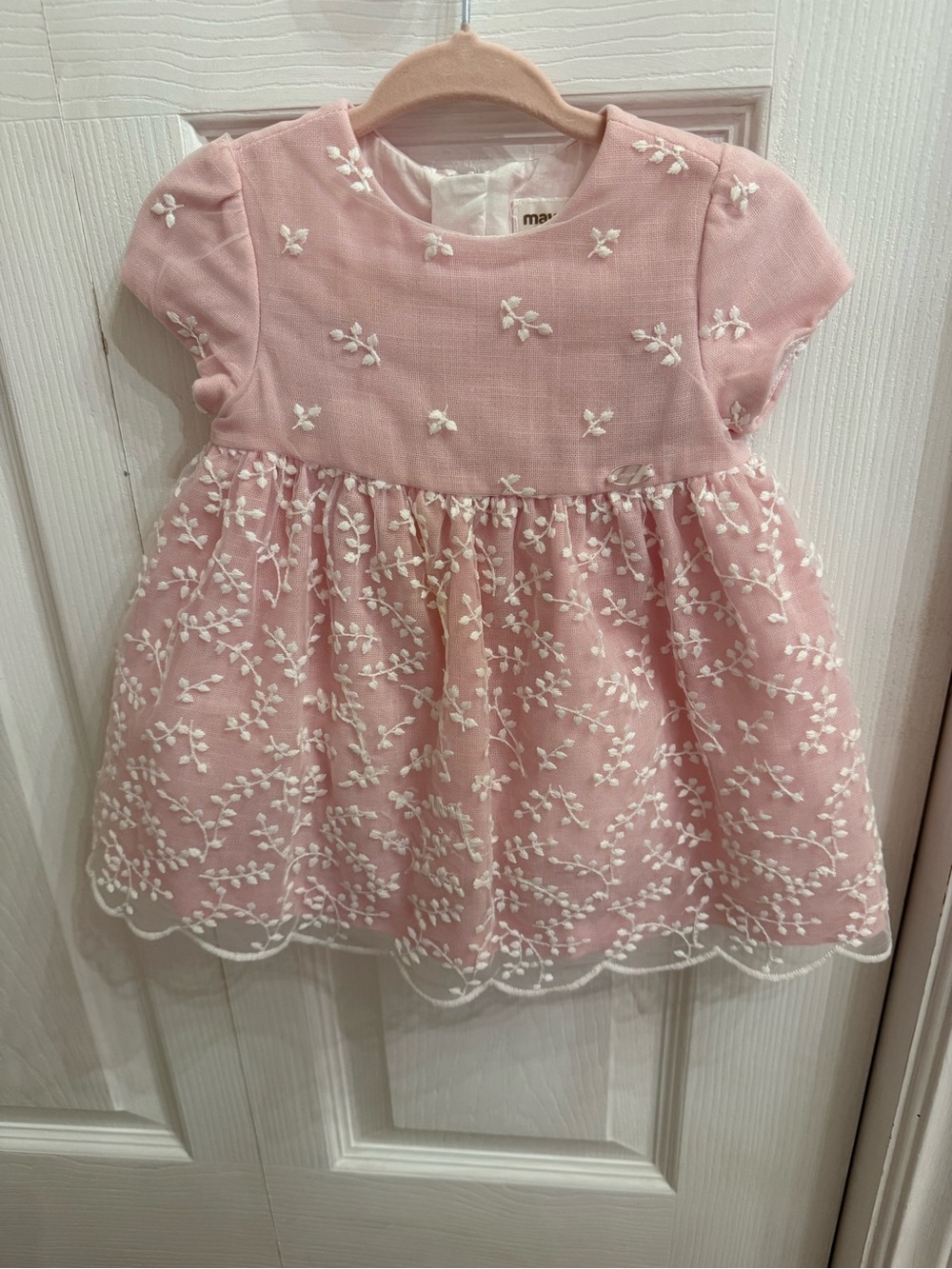 Mayoral Pink Floral Embroidered Formal Dress